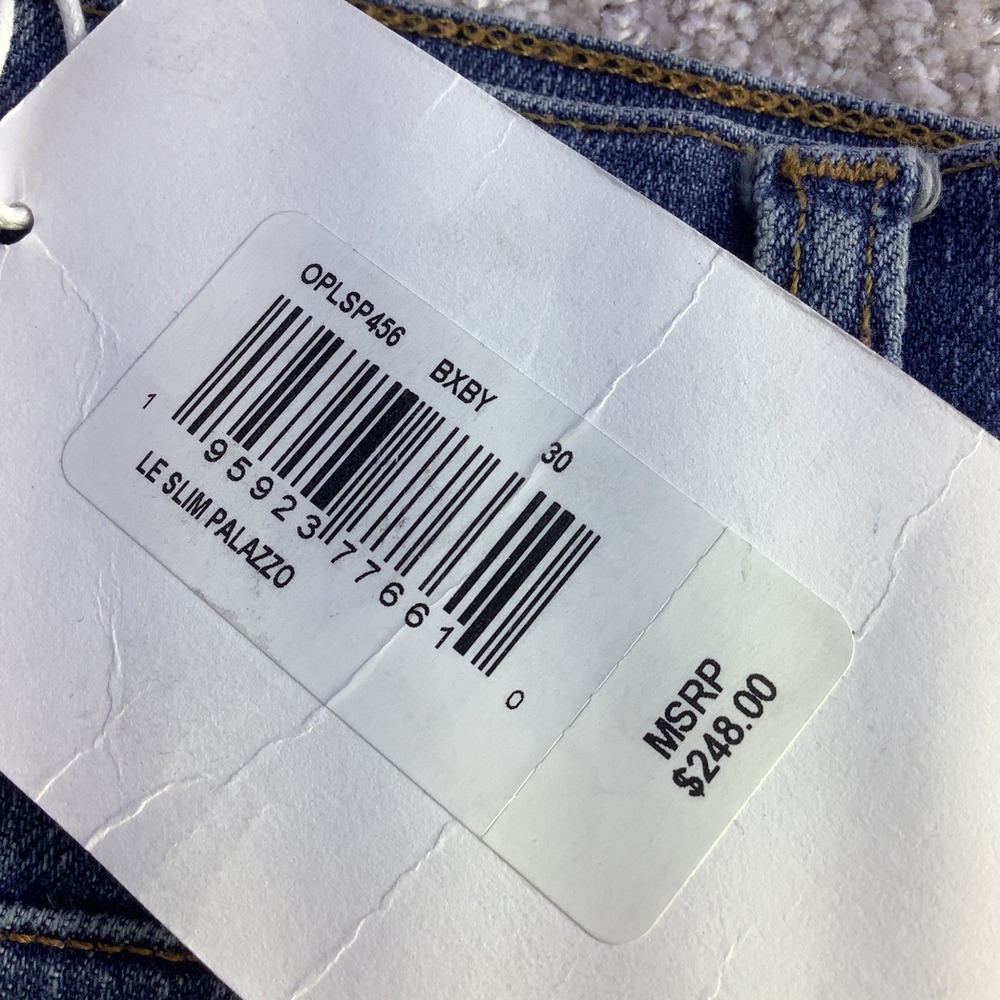 FRAME Le‎ Slim Palazzo Jeans Womens Size 30 Bixby Blue Wide Leg Denim Pants NWT - Picture 4 of 11